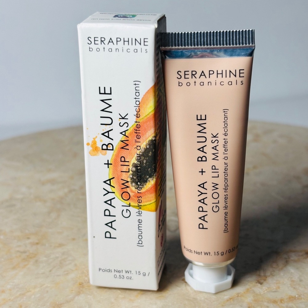 New‎ Seraphine Botanicals Glow Lip Mask PAPAYA + BAUME 15g Full Size